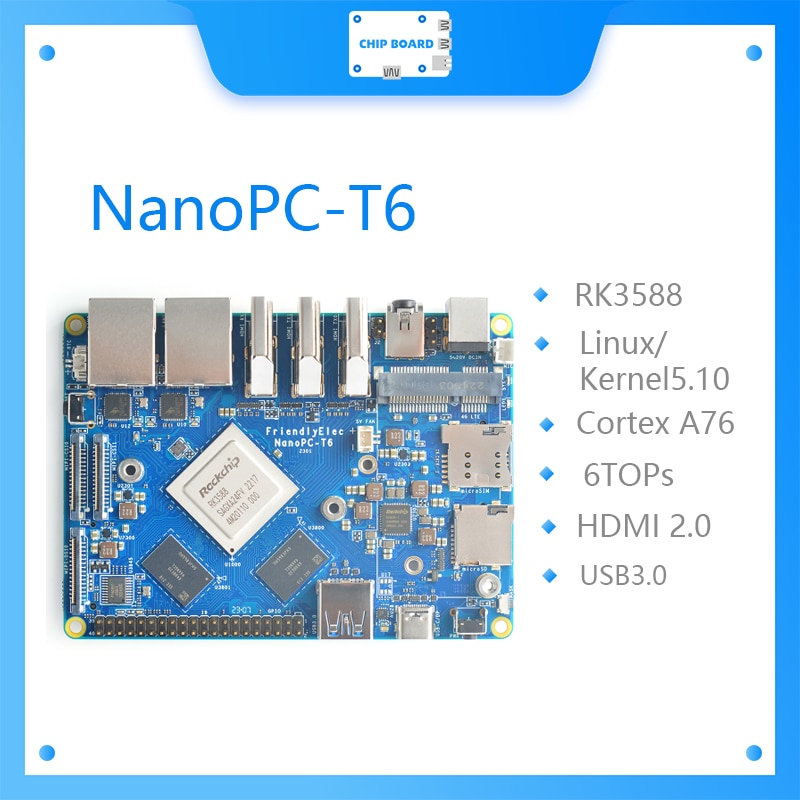 ģ Nanopc T6  , RK3588 Cortex A76 6TOP ǻ Ŀ, 16G 256GB Ʈ 2.5